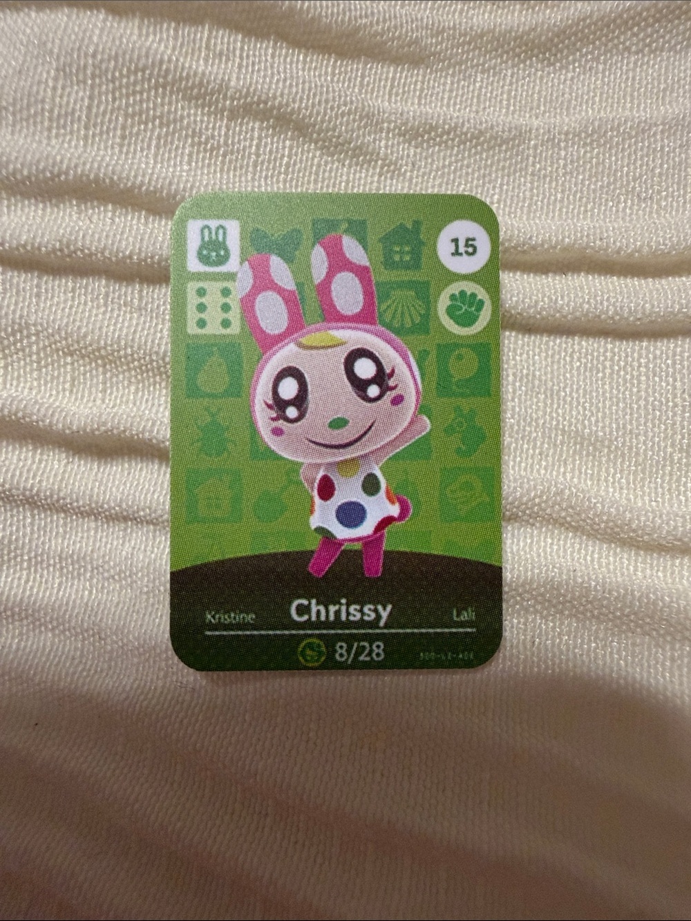 Chrissy Animal Crossing Amiibo Card Unofficial Villager NFC